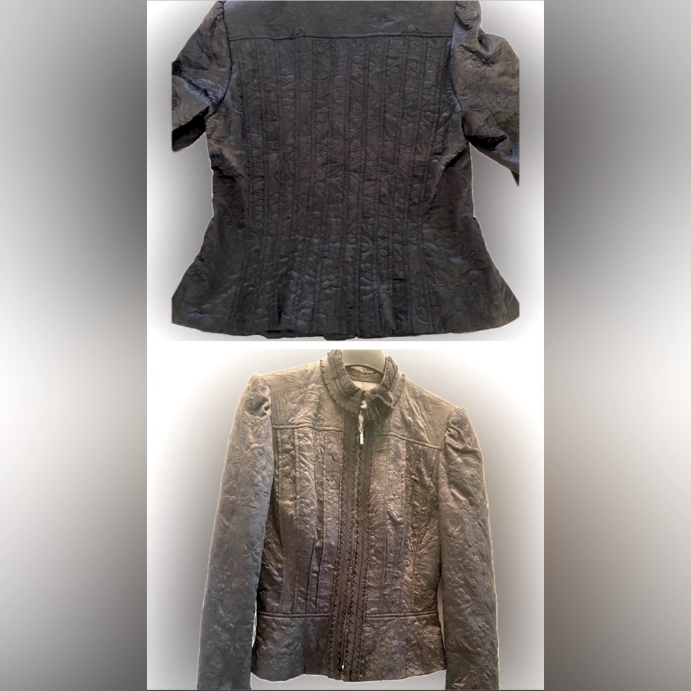 Black quilted & embroidered jacket 8